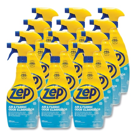 Zep Air and Fabric Odor Eliminator, Fresh Scent, 32 oz, PK12 ZUAIR32
